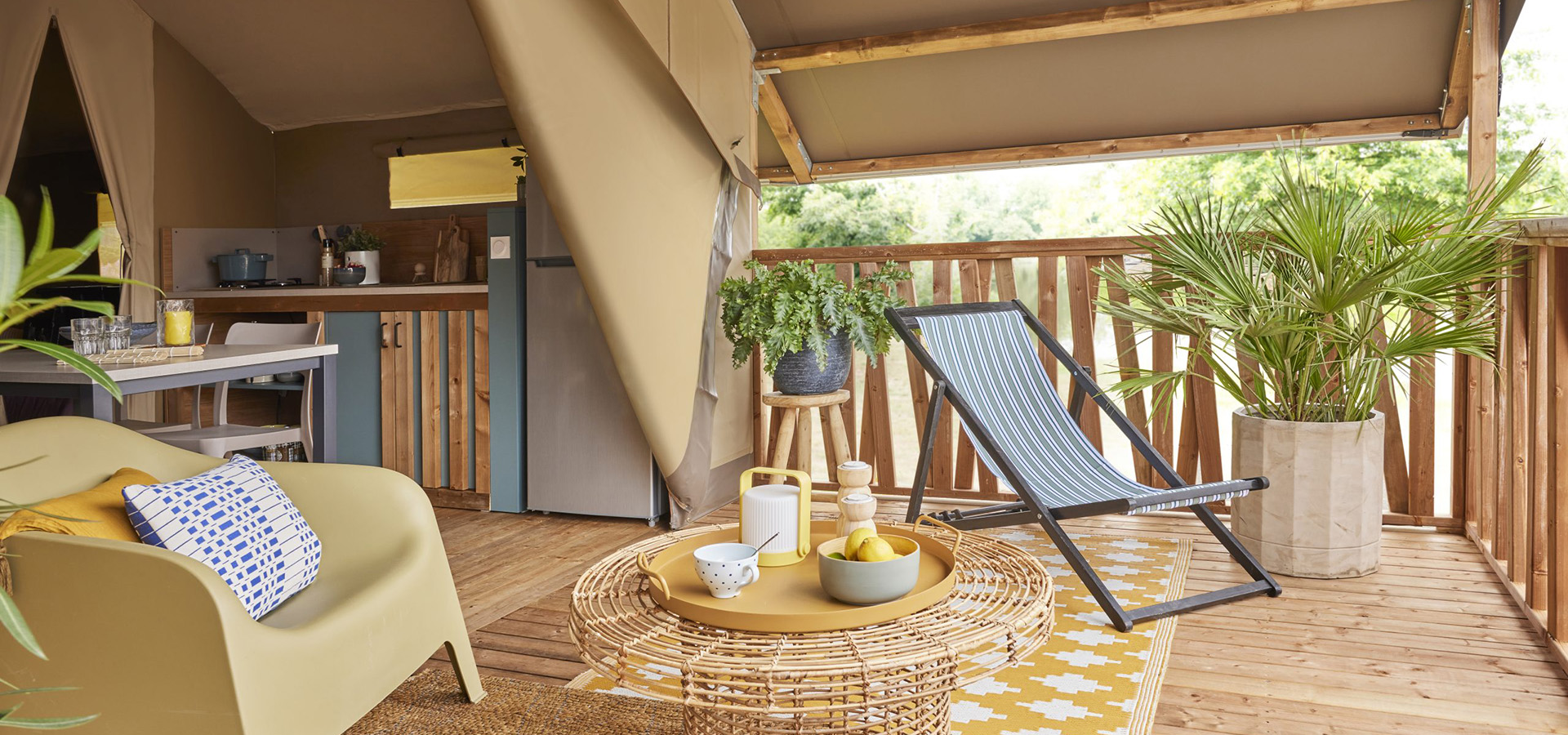 Camping la veta tente lodge Terrasse